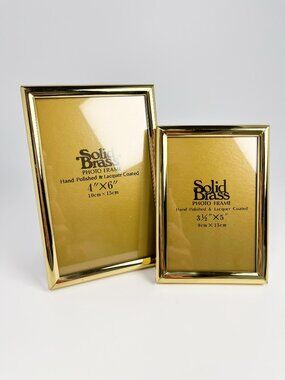 Vintage Solid Brass small frame set - 4 x 6" and 3.5 x 5"